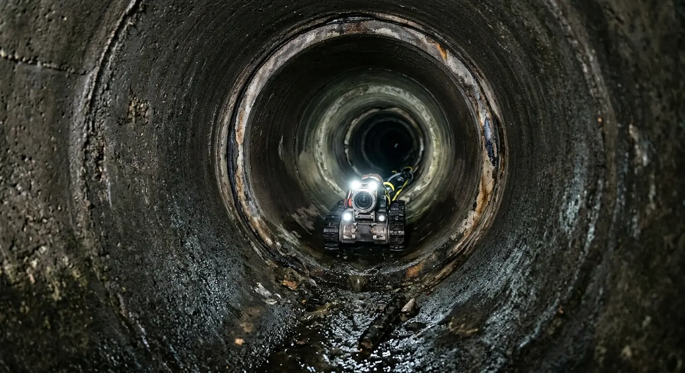 Robotic sewer camera inspecting pipe interior for Sewer Line Repair in Champlin